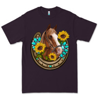 Plum western horseshoe horse sunflowers gemstone Premium Tee - Artiststas
