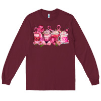 Burgundy cancer coffee cups Long Sleeve Tee - LillyAllenDesigns