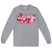 Heather Grey cancer coffee cups Long Sleeve Tee - LillyAllenDesigns