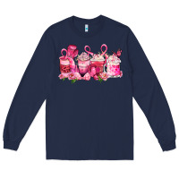 Navy cancer coffee cups Long Sleeve Tee - LillyAllenDesigns