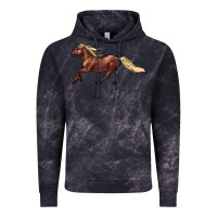 Cloud Black running horse Vintage Hoodie - NancyCooperArtShop