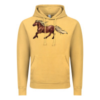 Vintage Mustard running horse Vintage Hoodie - NancyCooperArtShop