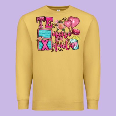 Te Amo Te Quila Premium Sweatshirt Designed By Oliviacreatesart