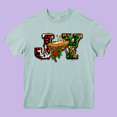 Joy With Baby Jesus Ado Heavy Core Tee Designed By Adodesignshop