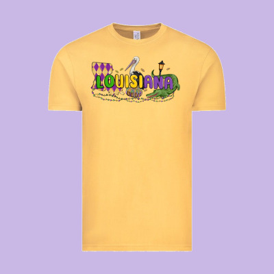 Louisiana Mardi Gras Vintage Tee Designed By Maliassmallbusiness