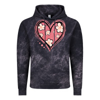 Cloud Black floral pink glitter heart Vintage Hoodie - Jasminsmagicworld