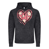 Vintage Black floral pink glitter heart Vintage Hoodie - Jasminsmagicworld