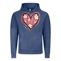 Vintage Denim floral pink glitter heart Vintage Hoodie - Jasminsmagicworld