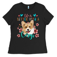 Black life is better with a corgi Ladies Tee - Jasminsmagicworld