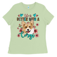 Matcha life is better with a corgi Ladies Tee - Jasminsmagicworld