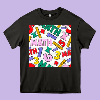 Math Seamless Pattern Heavy Core Tee Designed By Bundleandbundleshop