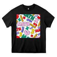 Black math seamless pattern Heavy Core Tee - BundleAndBundleShop