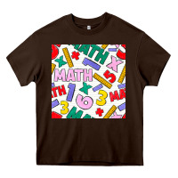Chocolate Brown math seamless pattern Heavy Core Tee - BundleAndBundleShop