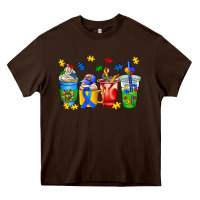 Chocolate Brown autism coffee cup Heavy Core Tee - AdoDesignShop