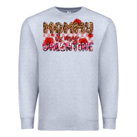 Heather Grey mommy is my valentine olıvıa Premium Sweatshirt - OliviaCreatesArt