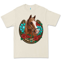 Bone western horseshoe horse roses gemstone Premium Tee - Artiststas