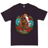 Plum western horseshoe horse roses gemstone Premium Tee - Artiststas