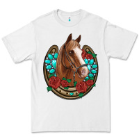 White western horseshoe horse roses gemstone Premium Tee - Artiststas