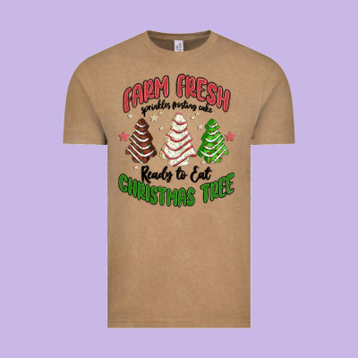 Farm Fresh Christmas Tree Vintage Tee Designed By Maliassmallbusiness