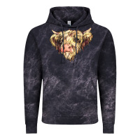 Cloud Black scottish cow Vintage Hoodie - NancyCooperArtShop
