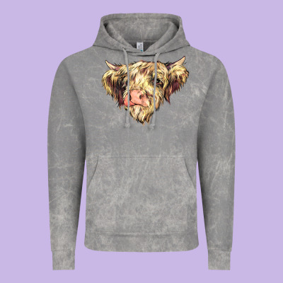 Scottish Cow Vintage Hoodie Designed By Nancycooperartshop