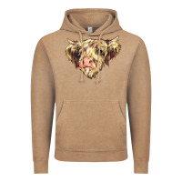 Vintage Coffee scottish cow Vintage Hoodie - NancyCooperArtShop