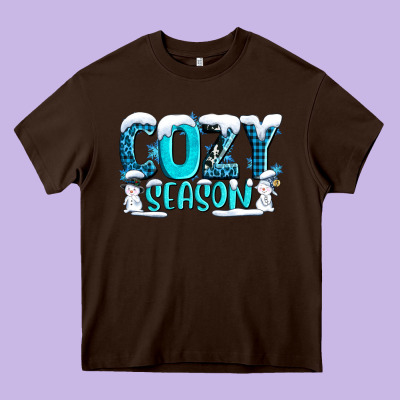 Cozy Season With Snowman Ado Heavy Core Tee Designed By Adodesignshop