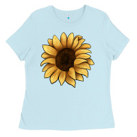 Baby Blue sunflower Ladies Tee - JahusDesignShop