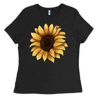 Black sunflower Ladies Tee - JahusDesignShop