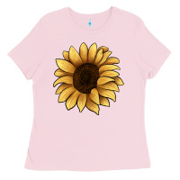 Bubblegum Pink sunflower Ladies Tee - JahusDesignShop