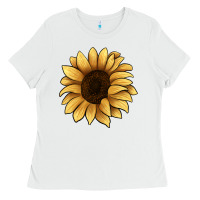 White sunflower Ladies Tee - JahusDesignShop