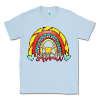 Dusty Blue Softball Rainbow Classic Tee - RanaPortraitStore