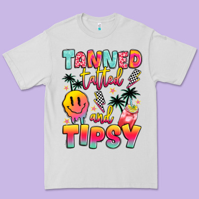 Tanned Tattled And Tipsy Premium Tee Designed By Jahusdesignshop