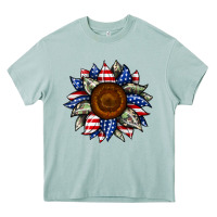 Arona sunflower american flag Heavy Core Tee - JahusDesignShop