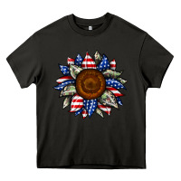 Asphalt sunflower american flag Heavy Core Tee - JahusDesignShop