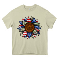 Mossy sunflower american flag Heavy Core Tee - JahusDesignShop