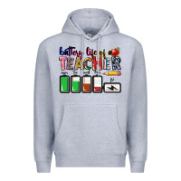Heather Grey battery life of teacher Premium Hoodie - CowGirlArtShop