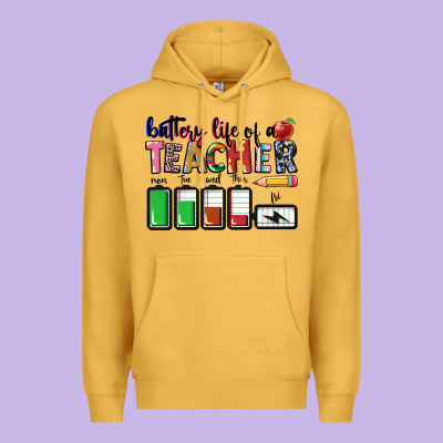 Battery Life Of Teacher Premium Hoodie Designed By Cowgirlartshop