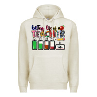 Oatmeal Heather battery life of teacher Premium Hoodie - CowGirlArtShop