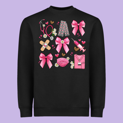 Coquette Bow Nurse Heavyweight Sweatshirt Designed By Artiststas