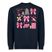 Navy coquette bow nurse Heavyweight Sweatshirt - Artiststas