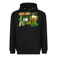 Black Safety first drink with a Nurse St. Patrick's Day Heavyweight Hoodie - CowGirlArtShop