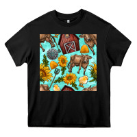 Black farm seamless pattern Heavy Core Tee - BundleAndBundleShop
