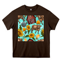 Chocolate Brown farm seamless pattern Heavy Core Tee - BundleAndBundleShop