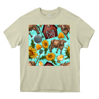 Mossy farm seamless pattern Heavy Core Tee - BundleAndBundleShop
