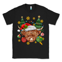 Black Christmas highland cow Classic Tee - MaliasSmallBusiness