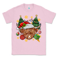 Bubblegum Pink Christmas highland cow Classic Tee - MaliasSmallBusiness