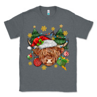 Charcoal Heather Christmas highland cow Classic Tee - MaliasSmallBusiness
