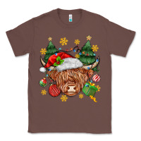 Chestnut Christmas highland cow Classic Tee - MaliasSmallBusiness