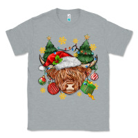 Heather Grey Christmas highland cow Classic Tee - MaliasSmallBusiness